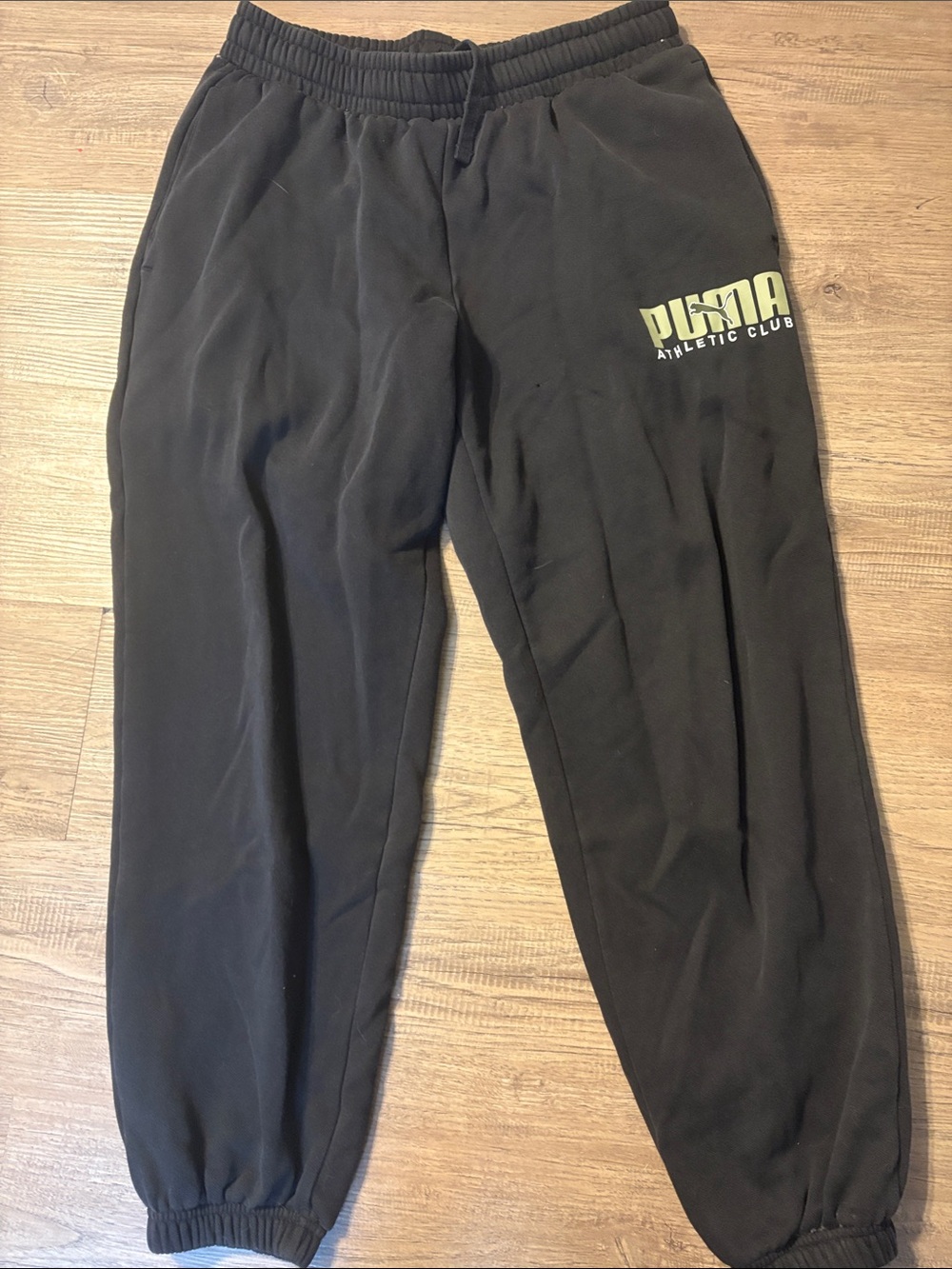 Puma Black Sweatpants with Lime Logo